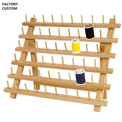 Factory Supply Wood 60/120-Spool Sewing & Embroidery Thread Rack Organizer