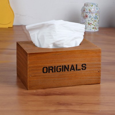 Solid Wood Tissue Box Bathroom Wooden Box